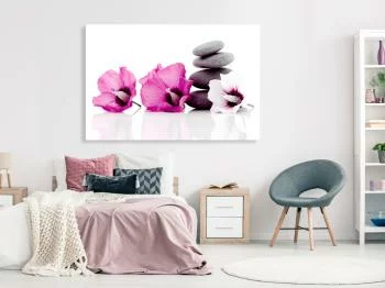 Obraz - Spokojne malwy (1-częściowy) szeroki różowy - obrazek 2