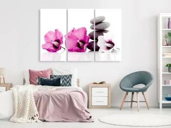 Obraz - Spokojne malwy (3-częściowy) różowy - obrazek 2