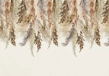 Fototapeta - Minimalistyczny pejzaż boho - zwisające liście w beżowych barwach - obrazek 6