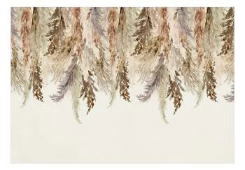 Fototapeta - Minimalistyczny pejzaż boho - zwisające liście w beżowych barwach - obrazek 2