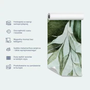 Fototapeta - Minimalistyczny pejzaż boho - zwisające liście w beżowych barwach - obrazek 3