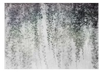 Fototapeta wodoodporna - Oaza spokoju - pejzaż wiszących pnącz czarnych liści na szarym tle - obrazek 2