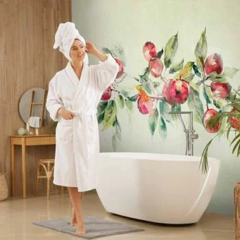 Fototapeta - Gałąź jabłoni - delikatny pejzaż z rośliną i jabłkami na białym tle - obrazek 6