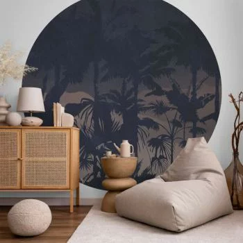 Fototapeta okrągła - Dżungla nocą