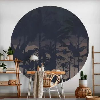 Fototapeta okrągła - Dżungla nocą - obrazek 6