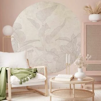 Fototapeta okrągła - Subtelne egzotyczne rośliny