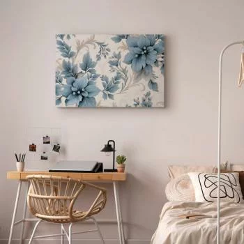 Obraz - Turkusowe kwiaty w retro klimacie florystyczne ornamenty - obrazek 6