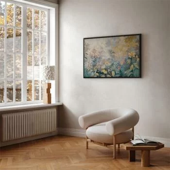 Obraz - Gobelinowy wzór z łąką i kwiatami kilim z wiosennym motywem / Gobelinowy wzór w kolorowe kwiaty - obrazek 2