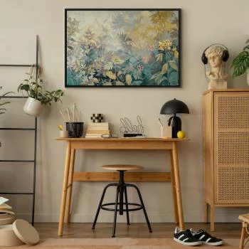 Obraz - Gobelinowy wzór z łąką i kwiatami kilim z wiosennym motywem / Gobelinowy wzór w kolorowe kwiaty - obrazek 6