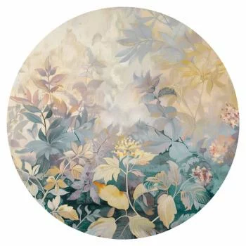 Fototapeta okrągła - Gobelinowy wzór w kolorowe kwiaty - obrazek 2