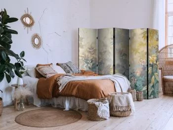 Parawan - Gobelinowy wzór z łąką i kwiatami - kilim z wiosennym motywem - obrazek 5