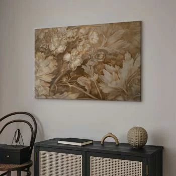 Obraz - Ornamenty kwiatowe rzeźbione w delikatnych odcieniach sepii i brązu - obrazek 5