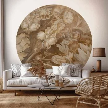 Fototapeta okrągła - Ornamenty roślinno-kwiatowe rzeźbione