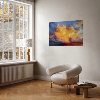 Plakat - Piękny zachód słońca - chmury w ciepłych odcieniach - obrazek 2
