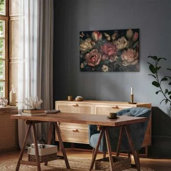 Obraz - Kwiaty na turkusowym tle - obrazek 7