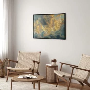 Plakat - Ostatnie tchnienie dnia: chmury rozświetlone wieczornym blaskiem - obrazek 2