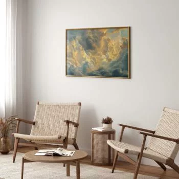 Plakat - Ostatnie tchnienie dnia: chmury rozświetlone wieczornym blaskiem - obrazek 2