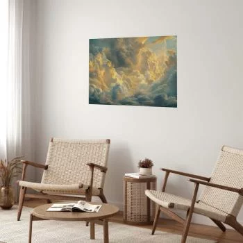 Plakat - Ostatnie tchnienie dnia: chmury rozświetlone wieczornym blaskiem - obrazek 2