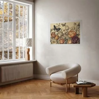 Plakat - Kolorowe tulipany na kremowym tle - obrazek 2