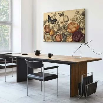 Obraz - Kolorowe tulipany na kremowym tle - obrazek 7