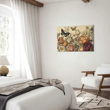 Obraz - Kolorowe tulipany na kremowym tle - obrazek 6