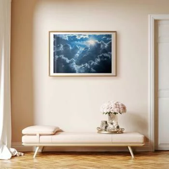 Plakat - Ożywiona sceneria: Słońce walczące z chmurami - obrazek 2