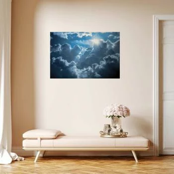 Plakat - Ożywiona sceneria: Słońce walczące z chmurami - obrazek 2