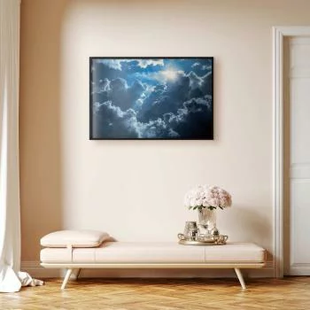 Plakat - Ożywiona sceneria: Słońce walczące z chmurami - obrazek 2