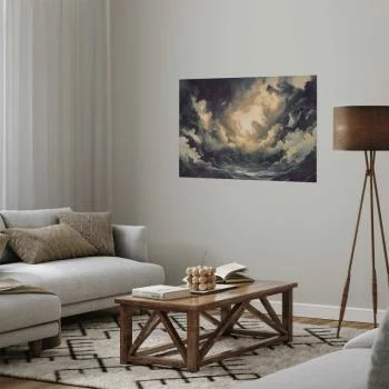 Plakat - Epicka gra światła: Słońce walczące o dominację nad chmurami - obrazek 2