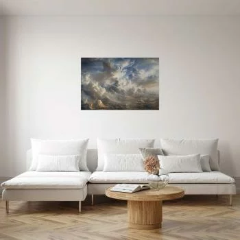 Plakat - Złote refleksy na obłokach chmur zapowiadających zmierzch - obrazek 2