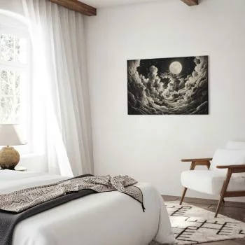 Obraz - Księżyc i gwiazdy śpiewające wśród wielkich chmur - obrazek 6