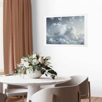 Plakat - Astralny spokój: Gwiazdy rozsypane nad delikatnymi chmurami - obrazek 2