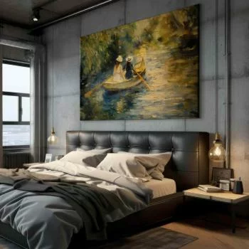 Obraz XXL - Przeprawa łódką - obraz dwóch kobiet płynących łódką na rzece - obrazek 5