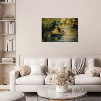 Plakat - Przeprawa łódką - obraz dwóch kobiet płynących łódką na rzece - obrazek 5