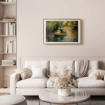 Plakat - Przeprawa łódką - obraz dwóch kobiet płynących łódką na rzece - obrazek 5