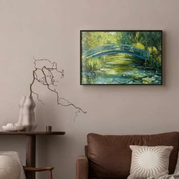 Plakat - Impresjonistyczny mostek - obraz mostu na malowniczym tle - obrazek 5