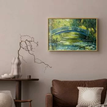 Plakat - Impresjonistyczny mostek - obraz mostu na malowniczym tle - obrazek 5