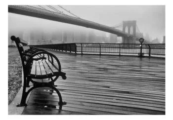 Fototapeta wodoodporna - Jesienny dzień w Nowym Jorku - architektura miejskiego mostu we mgle - obrazek 2