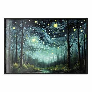 Plakat - Gwieździsta noc - współczesna wersja nocnego nieba Van Gogha - obrazek 2