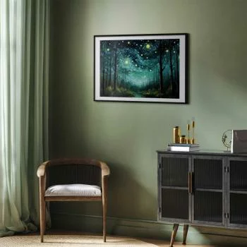 Plakat - Gwieździsta noc - współczesna wersja nocnego nieba Van Gogha - obrazek 5