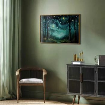 Plakat - Gwieździsta noc - współczesna wersja nocnego nieba Van Gogha - obrazek 5
