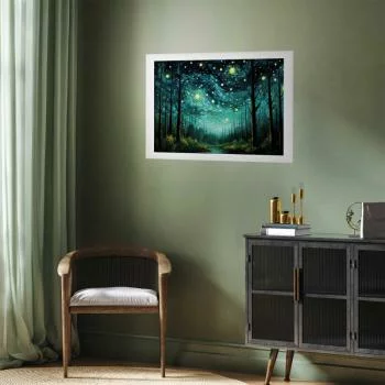 Plakat - Gwieździsta noc - współczesna wersja nocnego nieba Van Gogha - obrazek 5