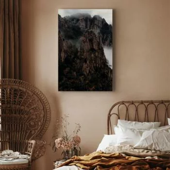 Obraz - W sercu górskiego pejzażu (1-częściowy) - chmury między skałami - obrazek 6