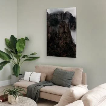 Obraz - W sercu górskiego pejzażu (1-częściowy) - chmury między skałami - obrazek 5