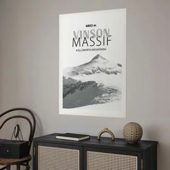 Plakat - majestatyczny szczyt górski Vinson Massif korona gór pejzaż górski - obrazek 5