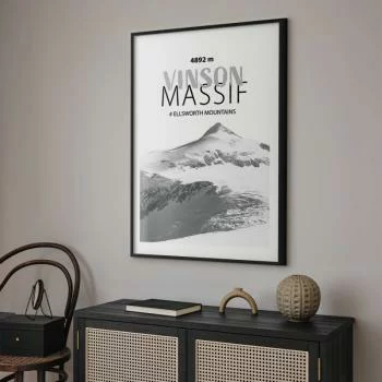 Plakat - majestatyczny szczyt górski Vinson Massif korona gór pejzaż górski - obrazek 5