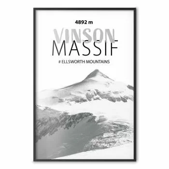 Plakat - majestatyczny szczyt górski Vinson Massif korona gór pejzaż górski - obrazek 2