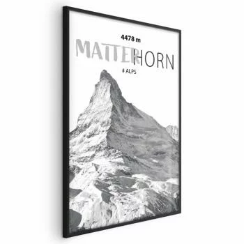 Plakat - majestatyczny szczyt górski Matterhorn korona gór pejzaż górski