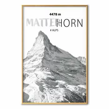 Plakat - majestatyczny szczyt górski Matterhorn korona gór pejzaż górski - obrazek 2