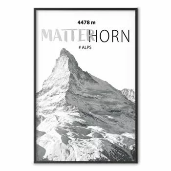 Plakat - majestatyczny szczyt górski Matterhorn korona gór pejzaż górski - obrazek 2